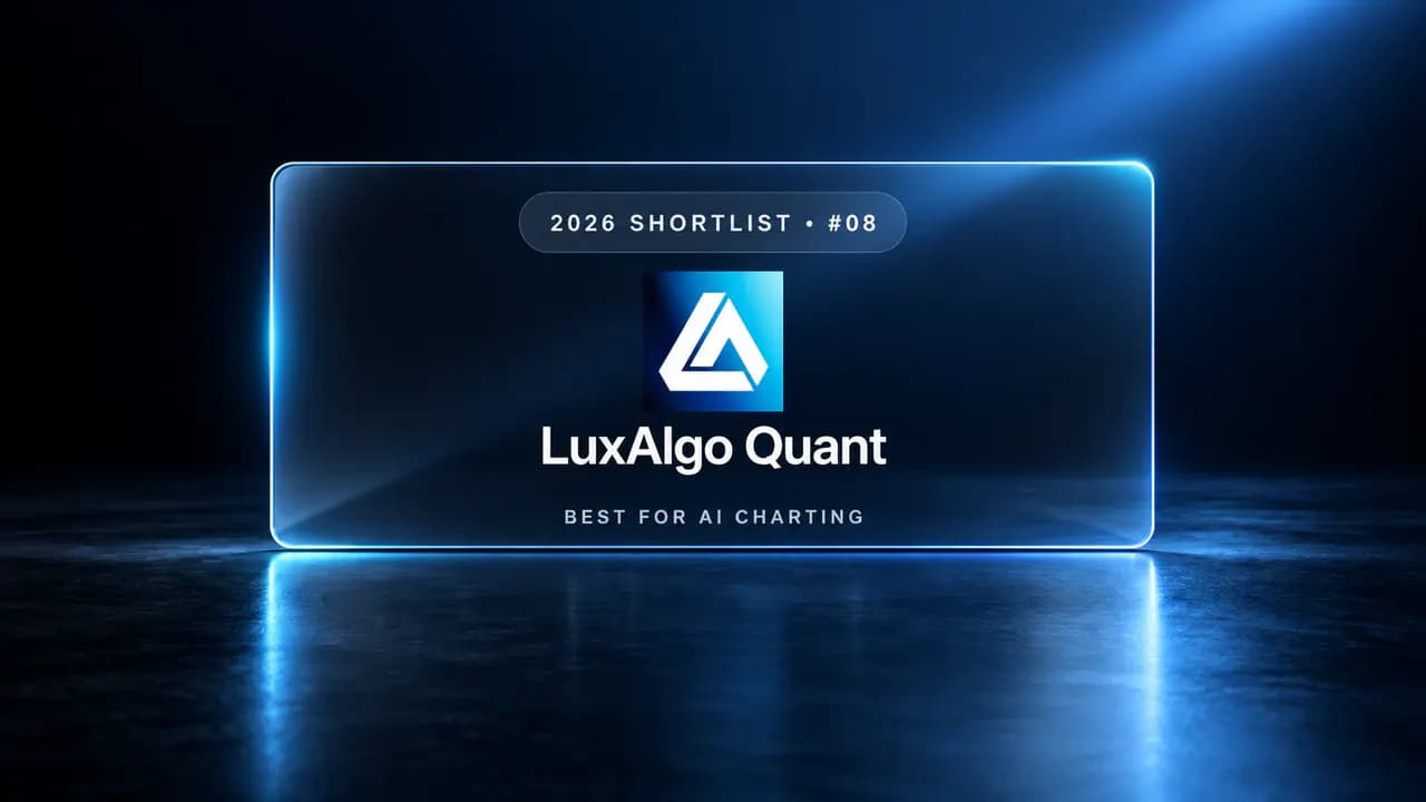 LuxAlgo Quant ranked number eight and best for AI charting in the 2026 AI trading strategy builder shortlist