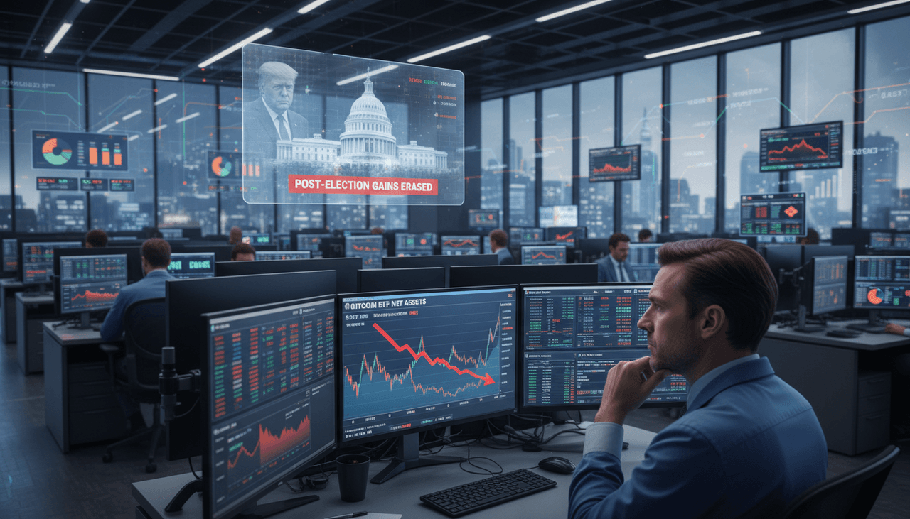 U.S. Bitcoin ETFs Erase Post-Election Gains, Net Assets Revert to November 2024 Levels